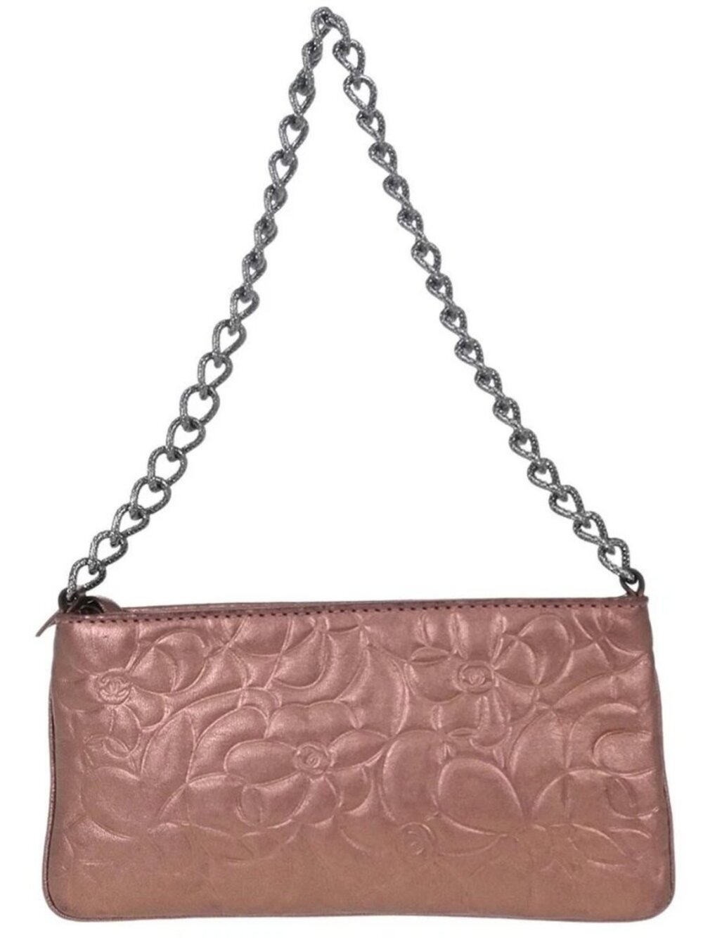 Chanel Metallic Pink Lambskin Camellia